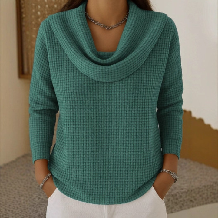 Livia | Maglione Collo Morbido Termico Effetto Waffle