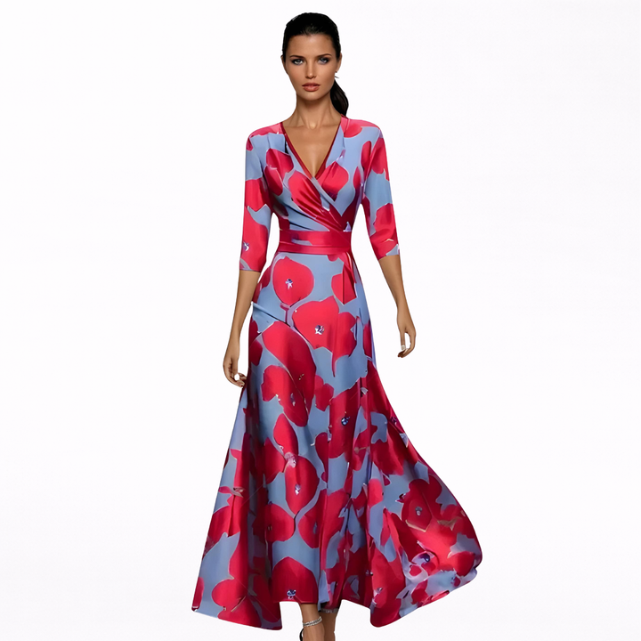Emilia - Maxi Abito Floreale Elegante