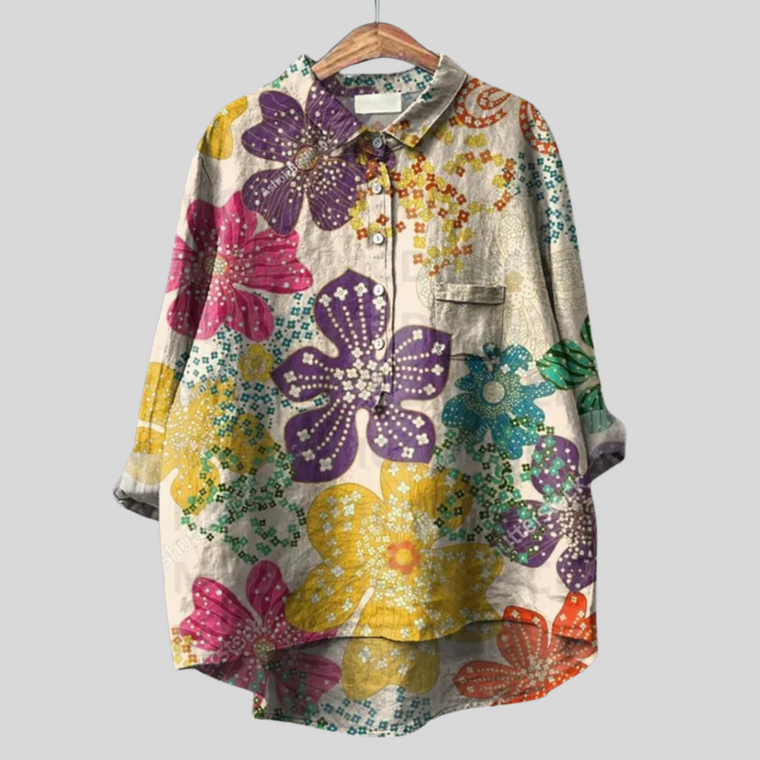 Luiza - Camicia Floreale Realizzata a Mano