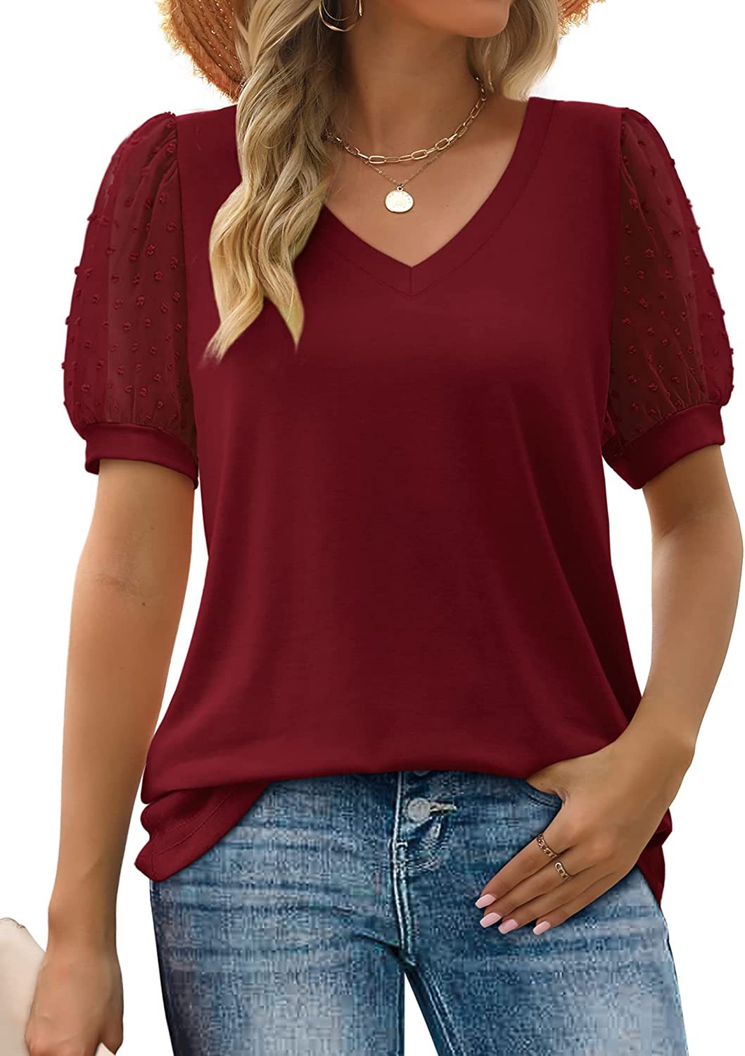 Sofia™ | Véronique™ Blusa Elegante con Maniche Puff