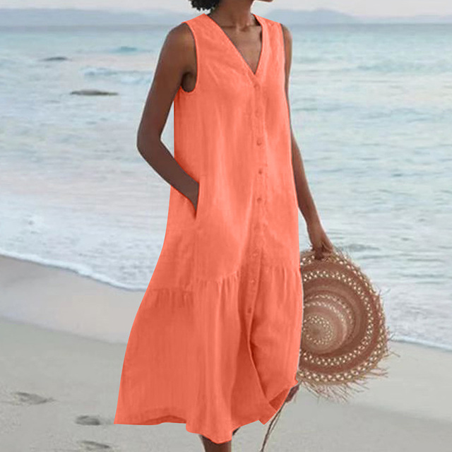 Celeste - Vestito con Scollatura a V