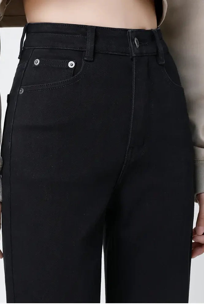 Sofia™ | Pantaloni cargo in denim a vita alta