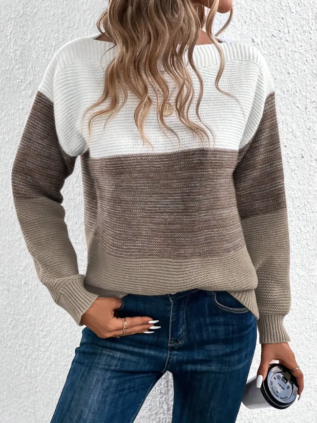 Calista - Maglione Elegante a Maniche Lunghe con Spalle Cadute