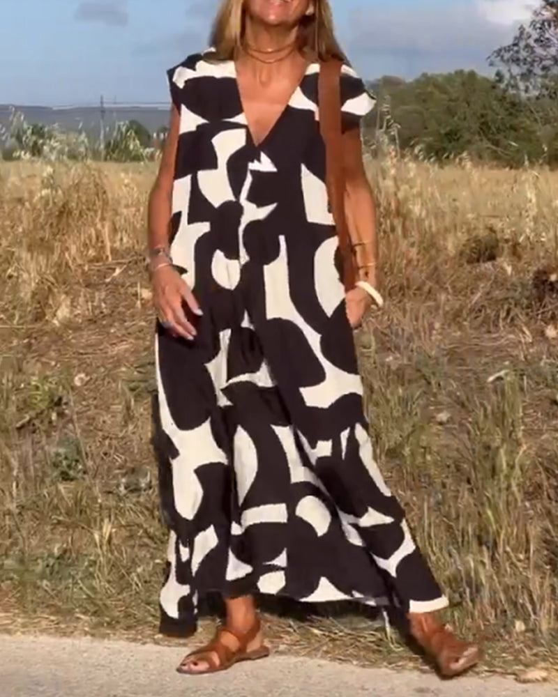 SITA - Abito con stampa e scollo a V