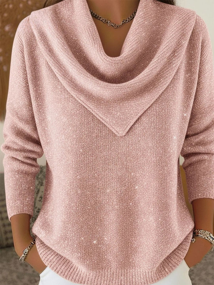 Aurora | Maglione Brillante Con Collo Drappeggiato