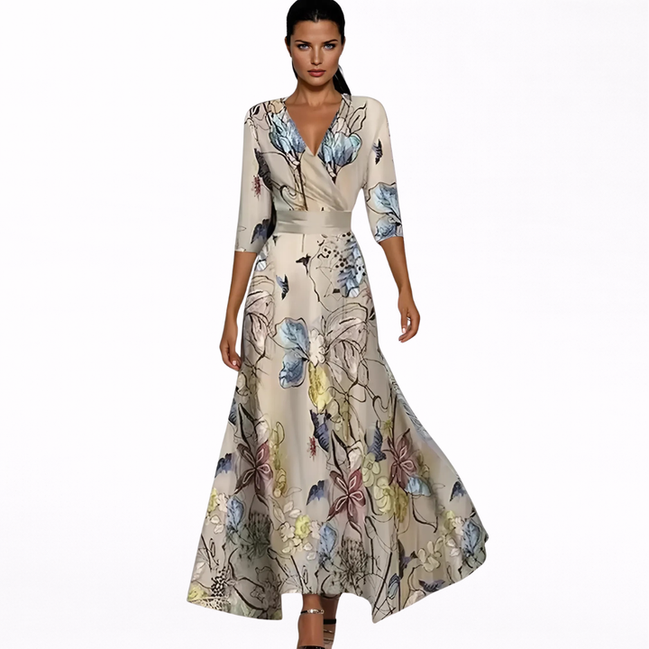 Emilia - Maxi Abito Floreale Elegante