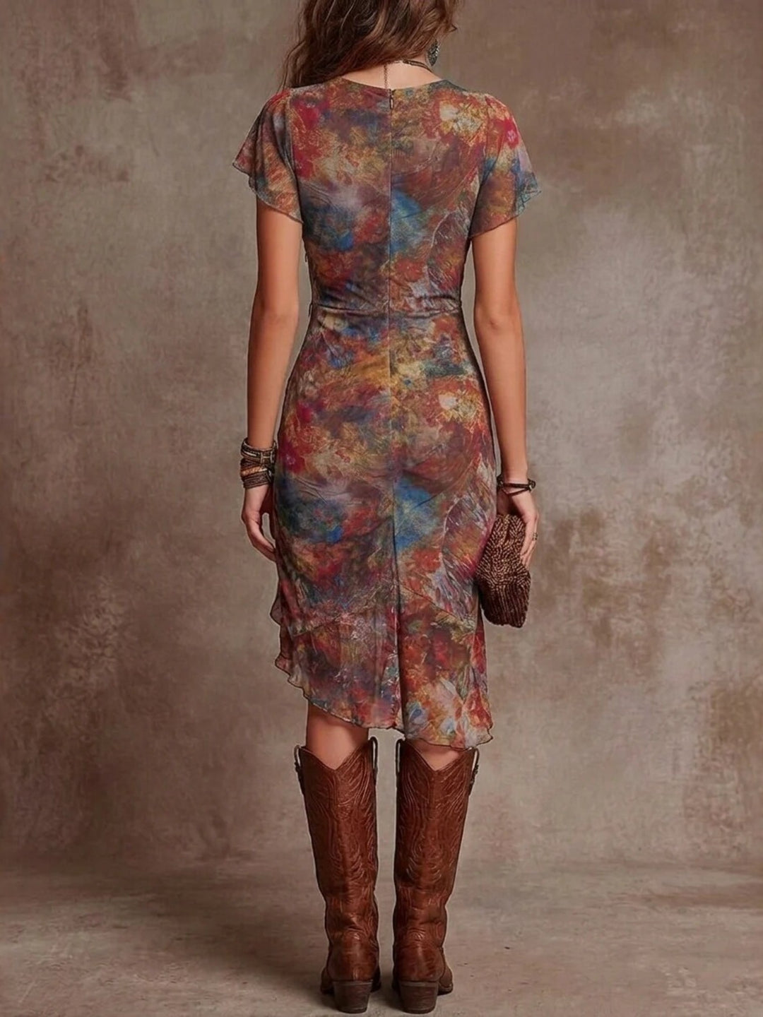 Indira | Abito Midi Boho Arricciato