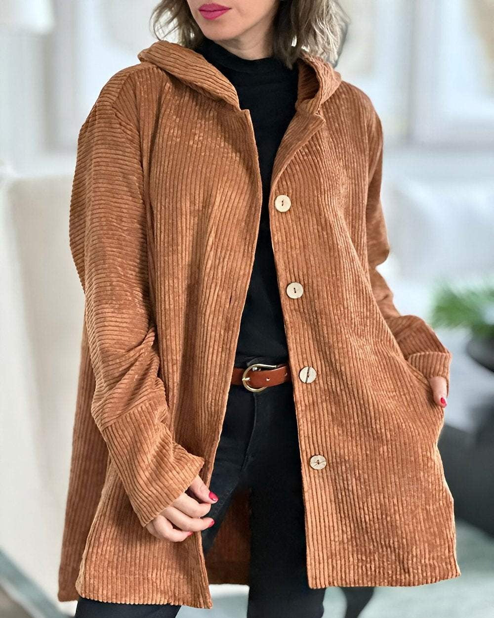 Cordia™ | Giacca a Cappuccio in Velluto a Coste Confortevole