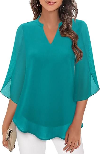 Sofia™ | Marguerite™ Blusa Fluida con Effetto Sovrapposto