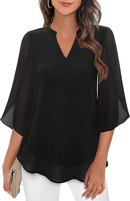 Sofia™ | Marguerite™ Blusa Fluida con Effetto Sovrapposto