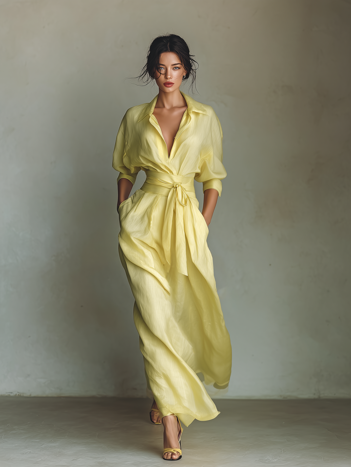 Ginevra | Abito Camicia Maxi in Lino