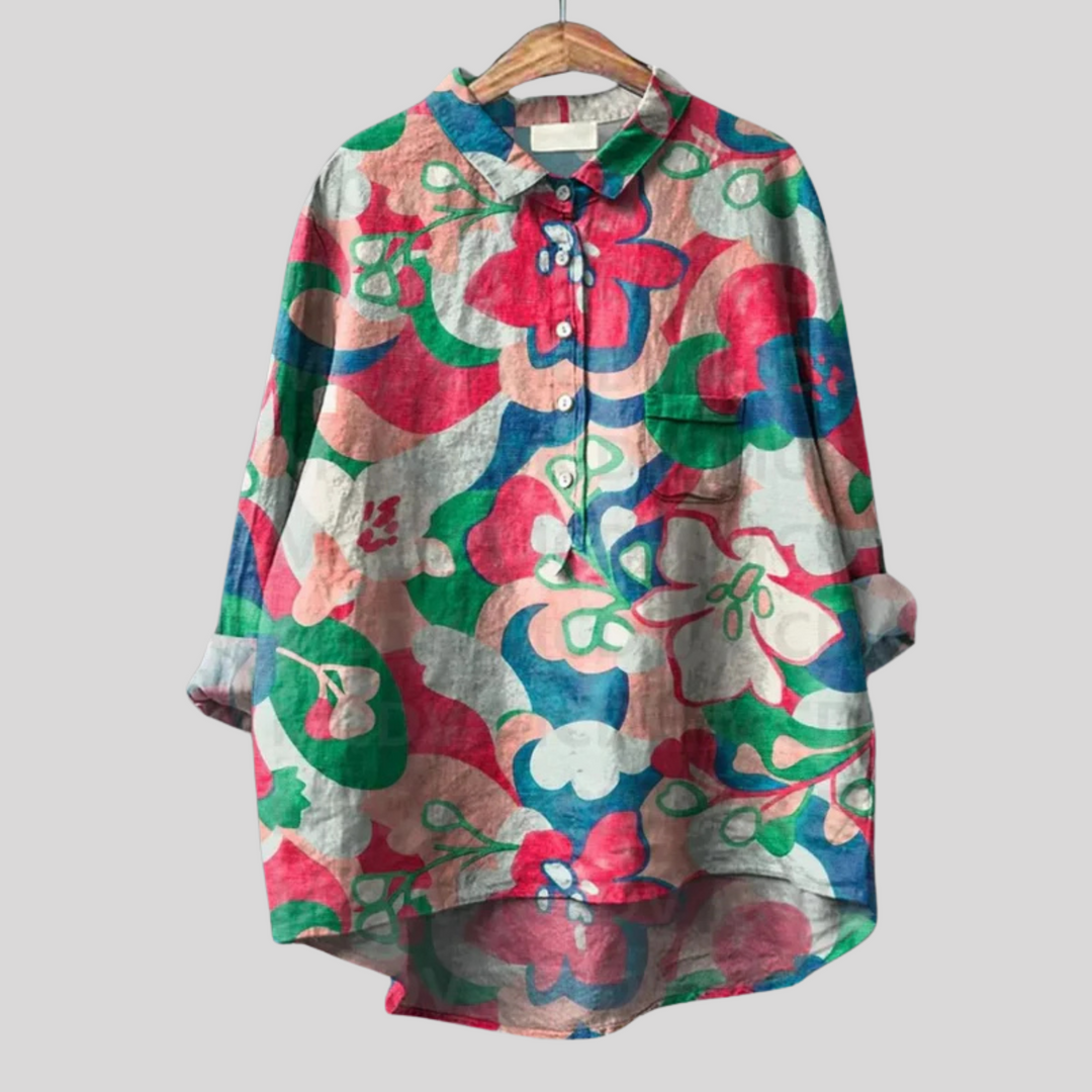 Luiza - Camicia Floreale Realizzata a Mano