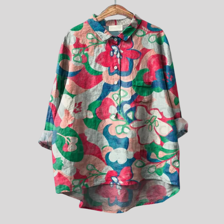 Luiza - Camicia Floreale Realizzata a Mano