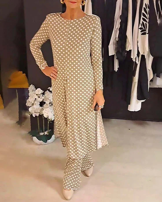 LILIANA | Completo Due Pezzi con Stampa a Pois per Eleganza Disinvolta e Look Estivi Versatili