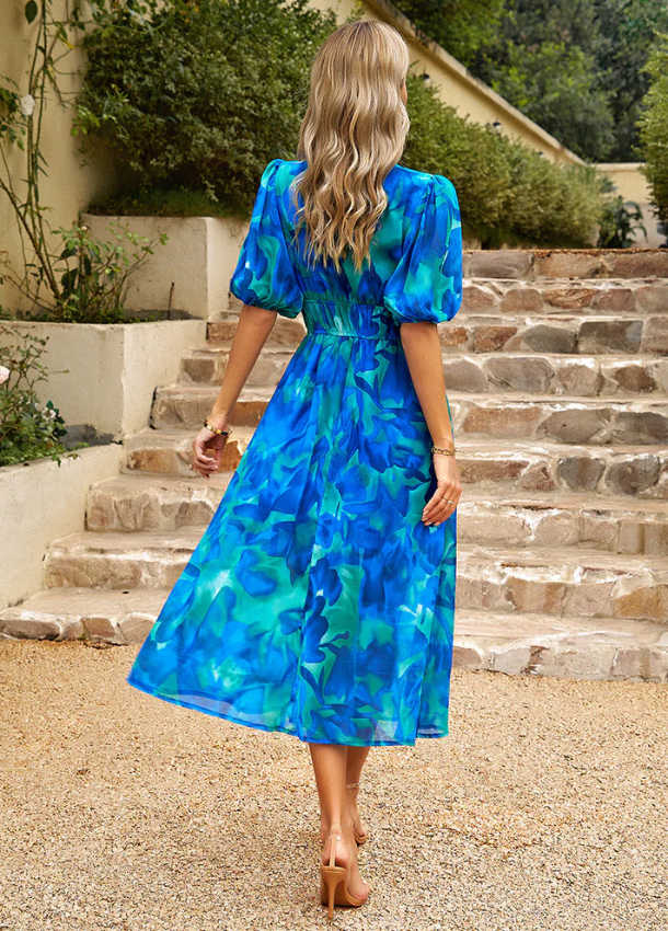 Elina - Vestito Midi Floreale Che Slancia
