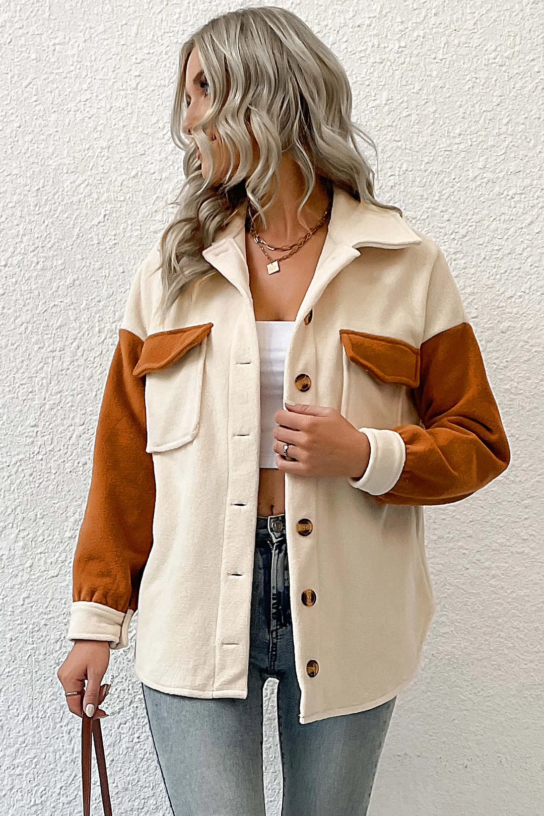 Sofia™ | Down To Cuddle Cozy Shacket - Crema