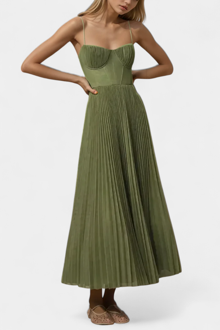 Vestito Midi in Tulle Plissettato Ottilie
