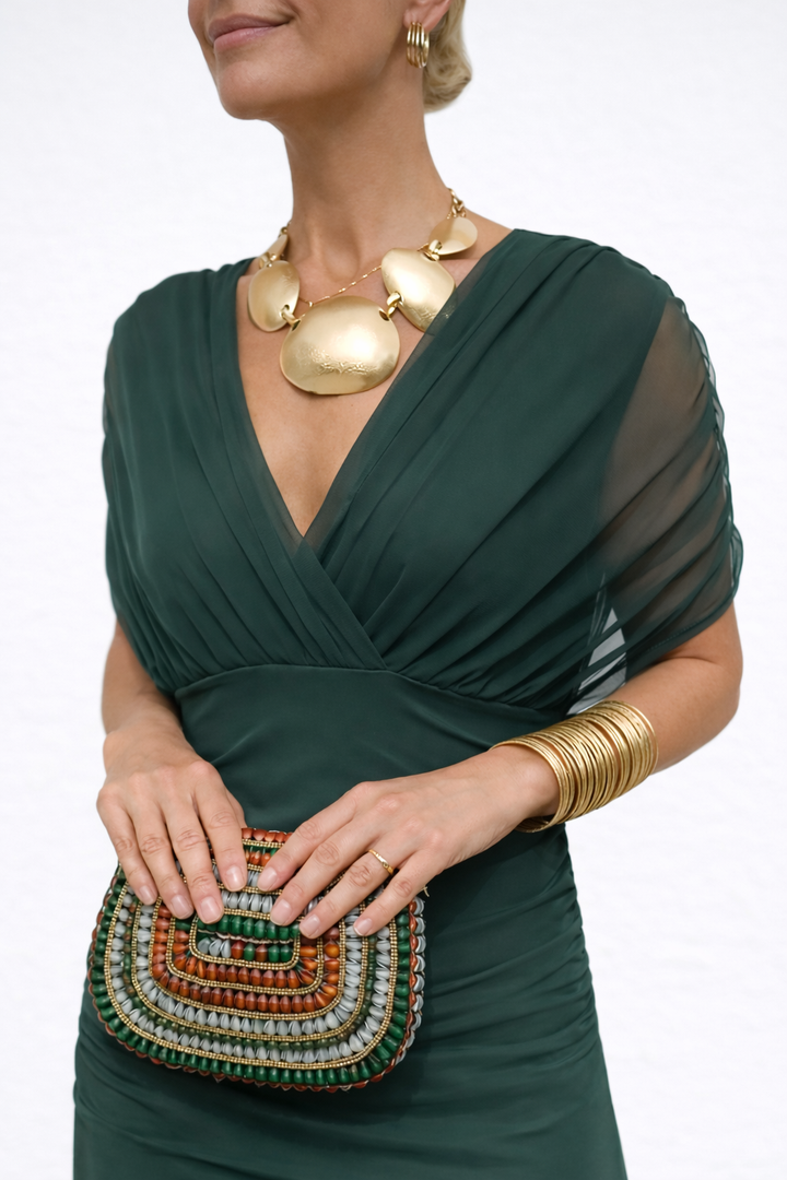 Velora™ | Vestito Floreale Lungo con Scollatura a V
