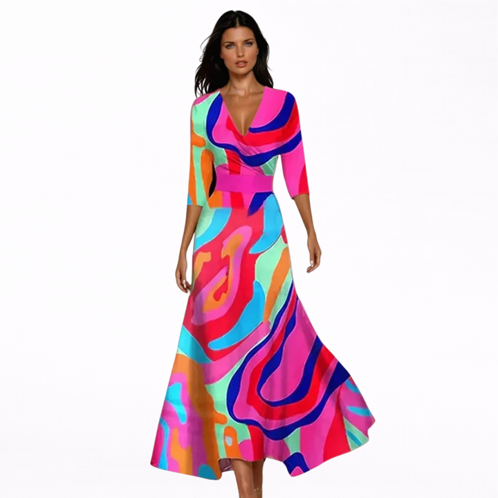 Emilia - Maxi Abito Floreale Elegante
