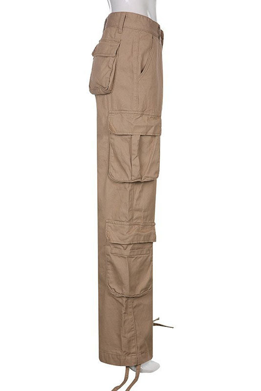 Sofia™ | Pantaloni cargo in denim a vita alta