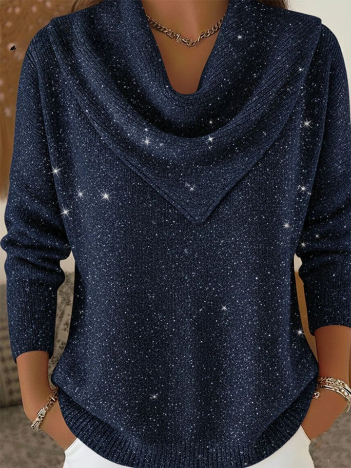 Aurora | Maglione Brillante Con Collo Drappeggiato