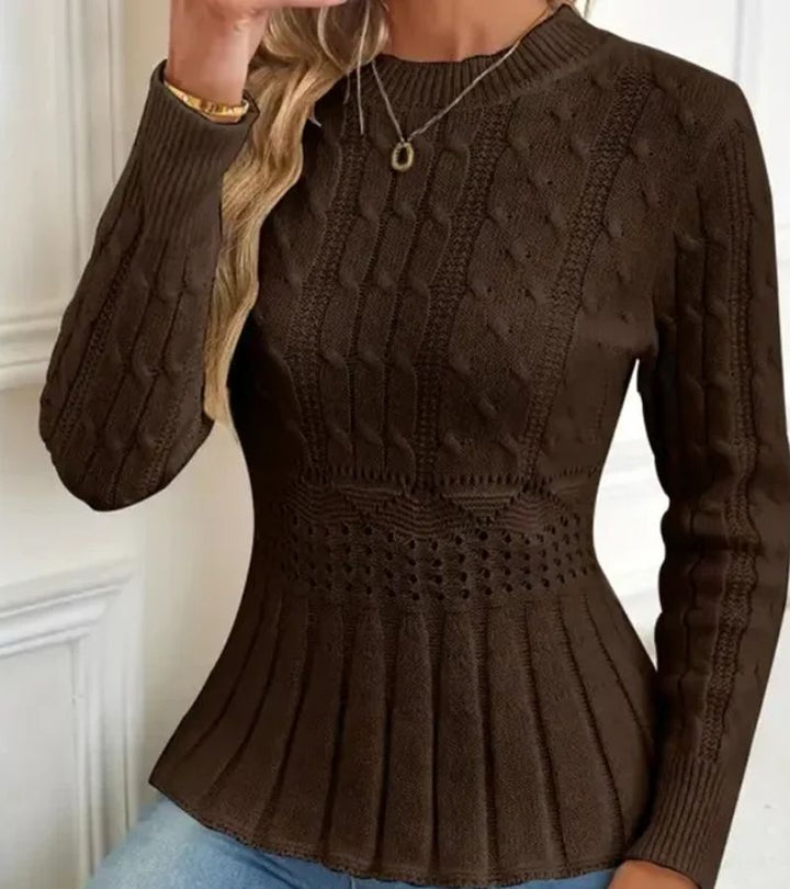 Ornella | Maglione a maglia spessa con orlo a peplum