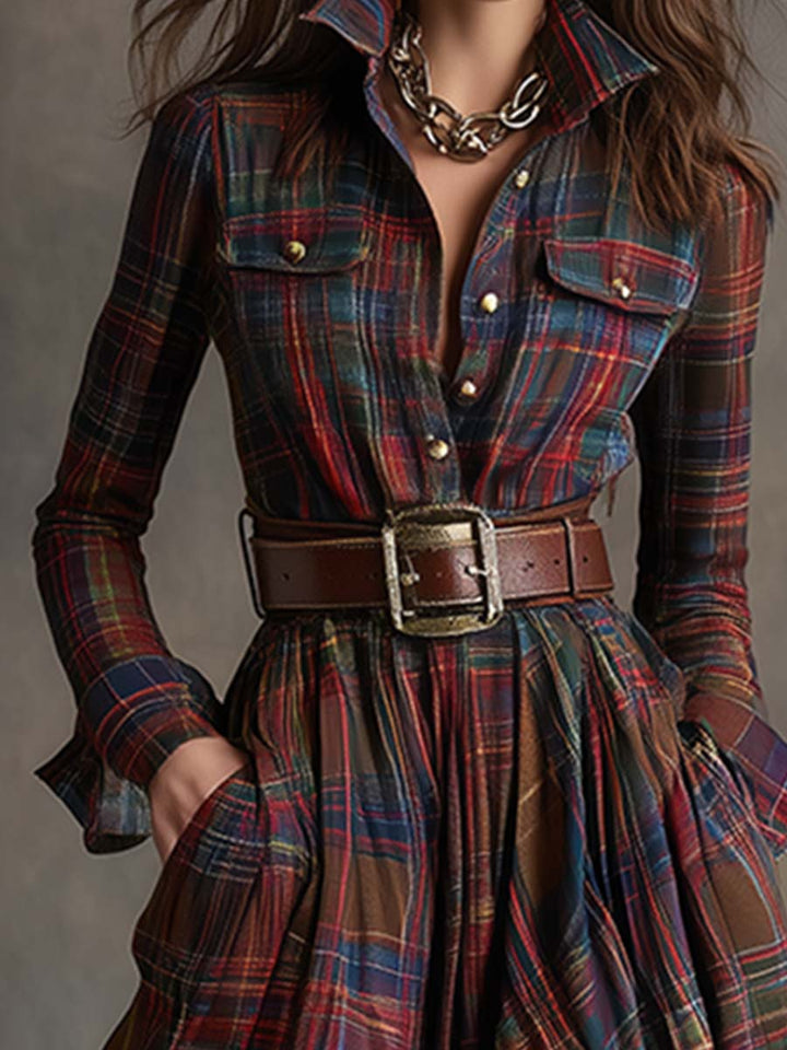 Giulietta - Abito Camicia Maxi a Quadri