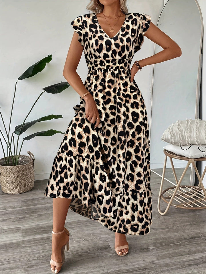 Candela - Vestito maxi barocco con scollo a V
