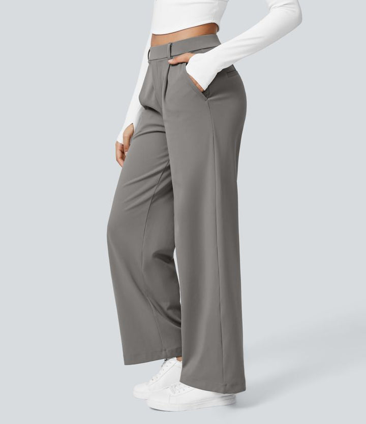 Sofia™ | Pantaloni eleganti a vita alta con tasche con zip