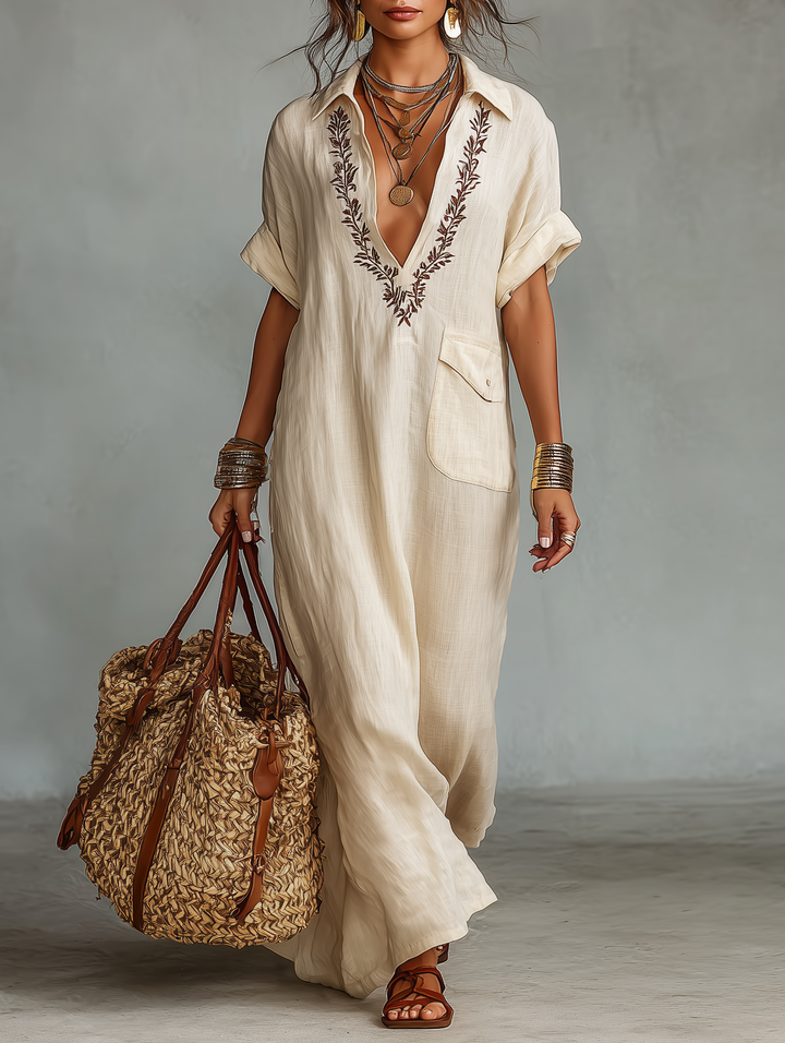 Beatrice | Abito Camicia Ricamato
