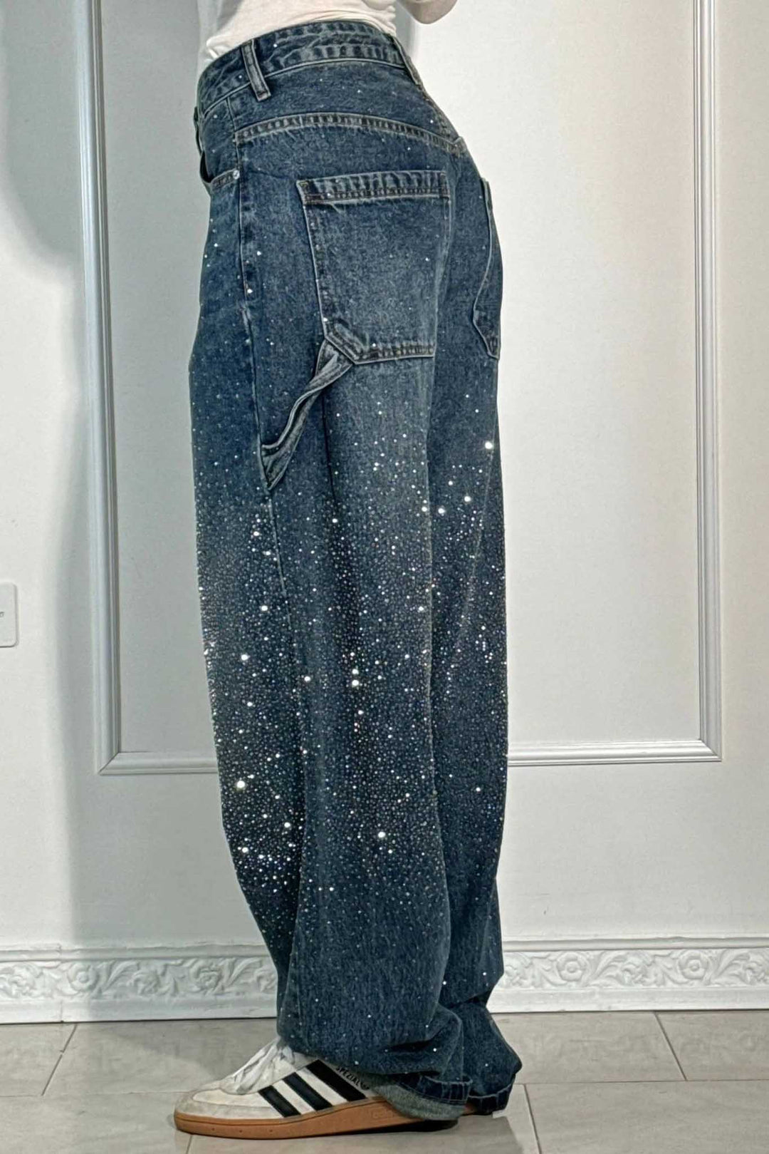 Sofia™ | Pantaloni cargo in denim con vita alta