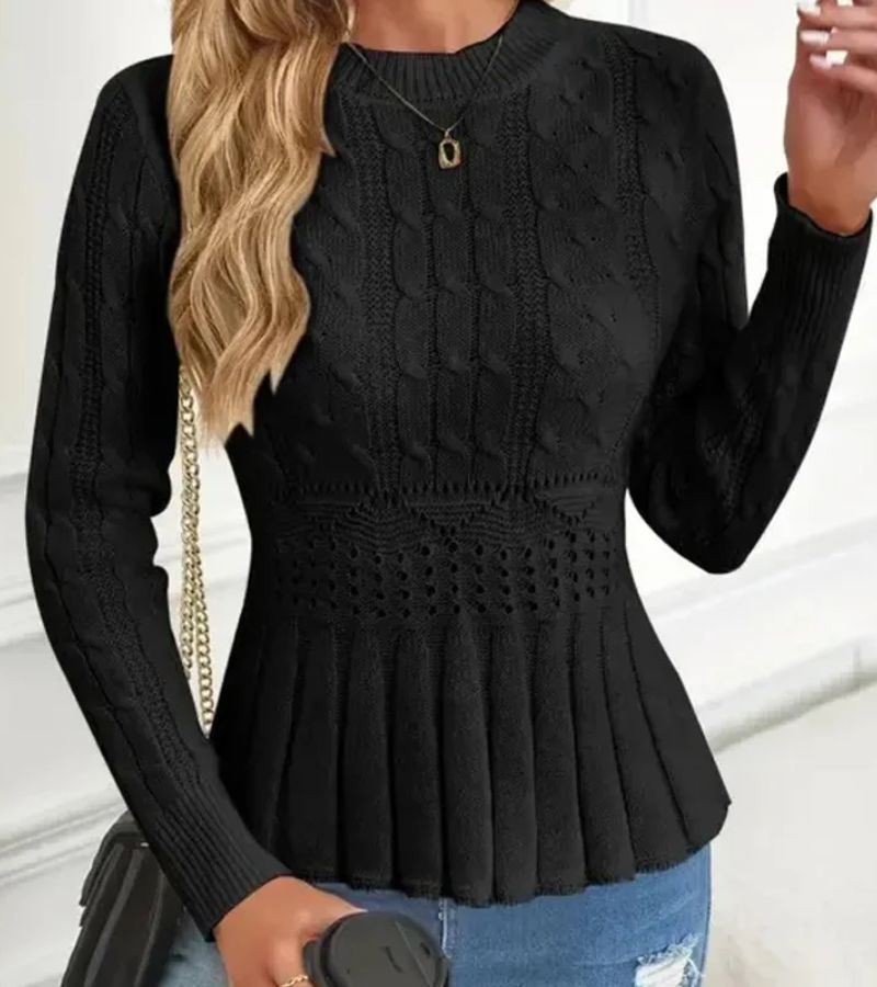 Ornella | Maglione a maglia spessa con orlo a peplum