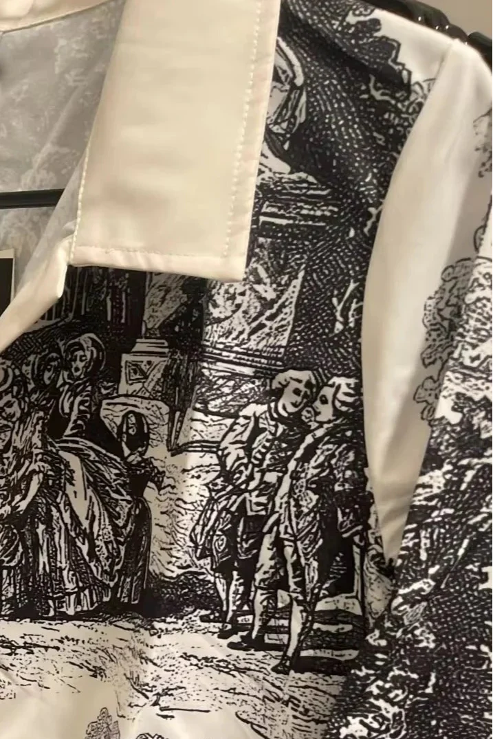 Wilma Vestito Camicia Stampa Paesaggio