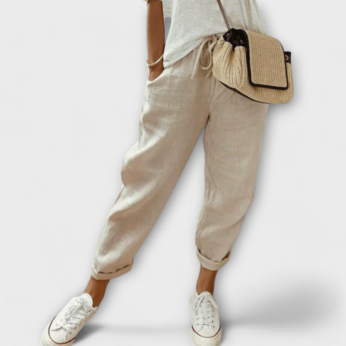 Bibi - Pantaloni di lino alla moda e casual