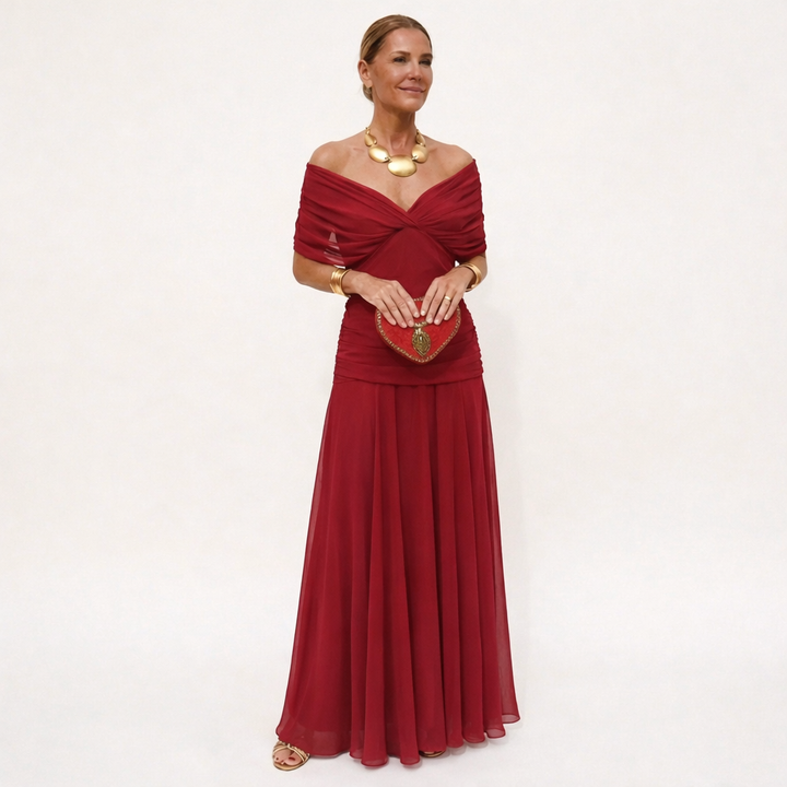 Velora™ | Vestito Floreale Lungo con Scollatura a V