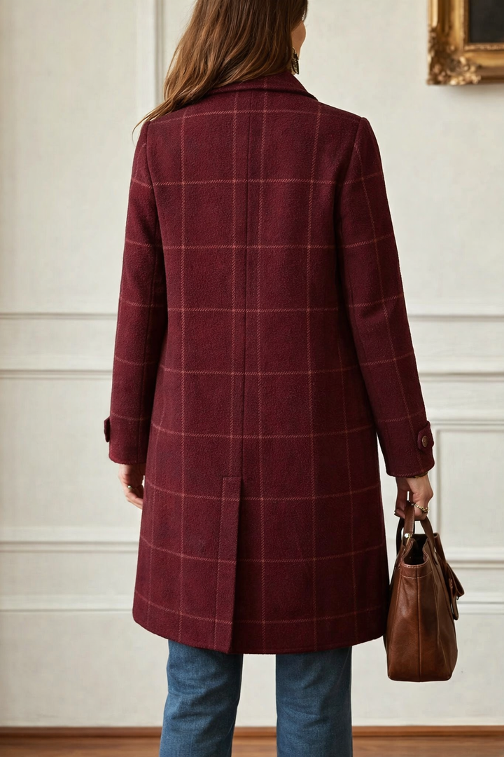 CARLA | Cappotto di Lana a Quadri Classico