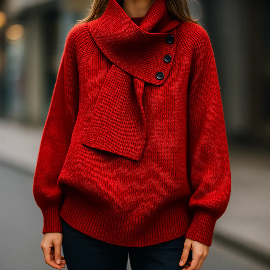 Rosa | Maglione Collo-Sciarpa