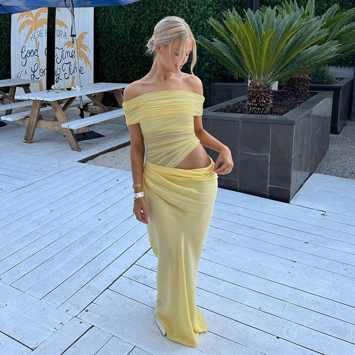 Maisy | Abito Maxi in Rete con Spalle Scoperte