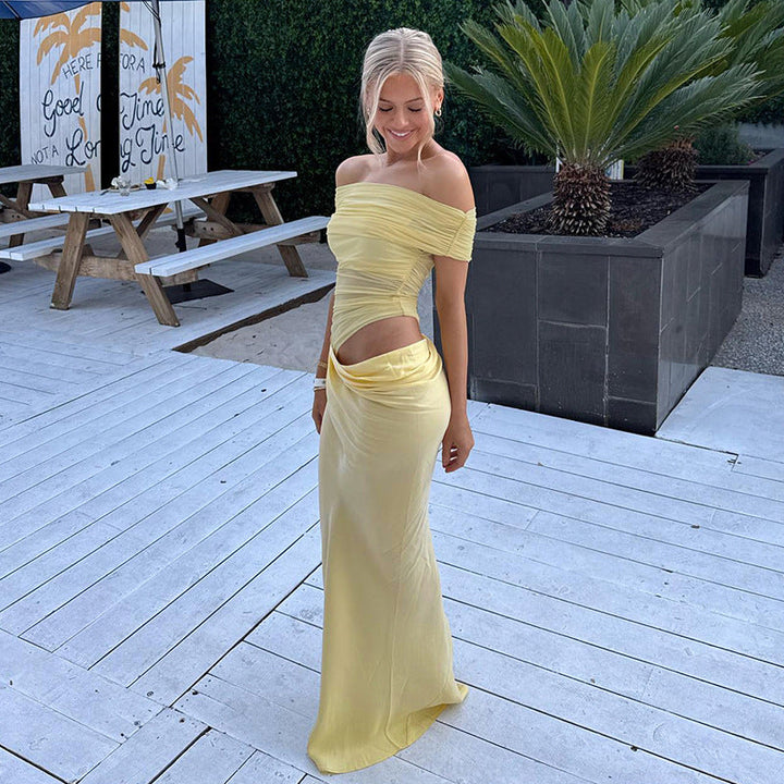 Maisy | Abito Maxi in Rete con Spalle Scoperte