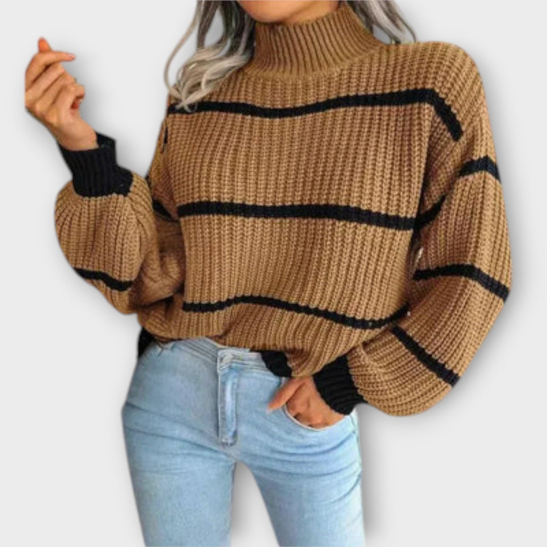 Chavala - Maglione a collo alto con righe