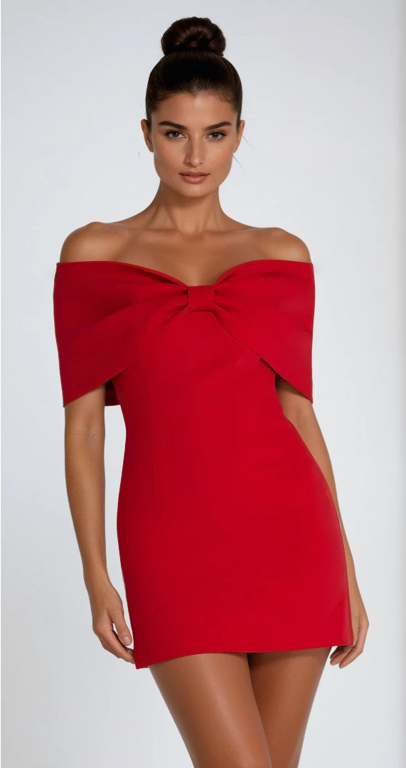 Sofia™ | Abito Amore Fiocco – Eleganza con spalle scoperte