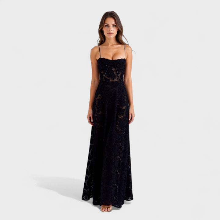 Verona - Vestito maxi in pizzo floreale