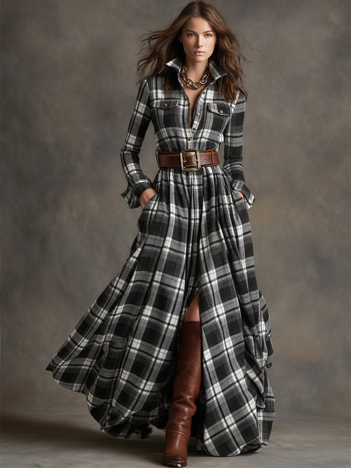 Giulietta - Abito Camicia Maxi a Quadri