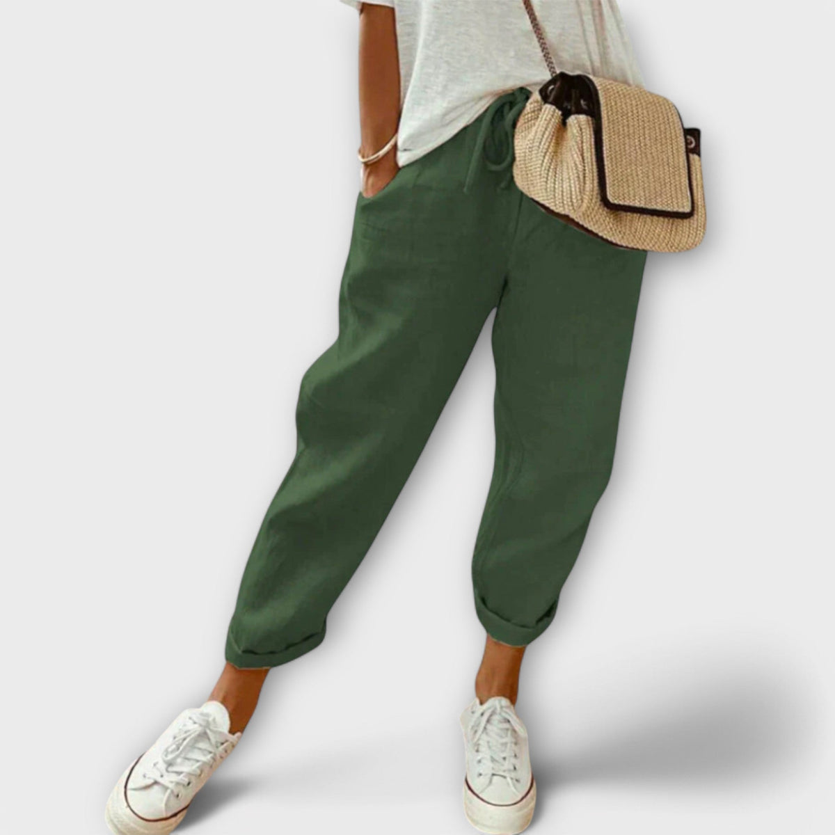 Bibi - Pantaloni di lino alla moda e casual