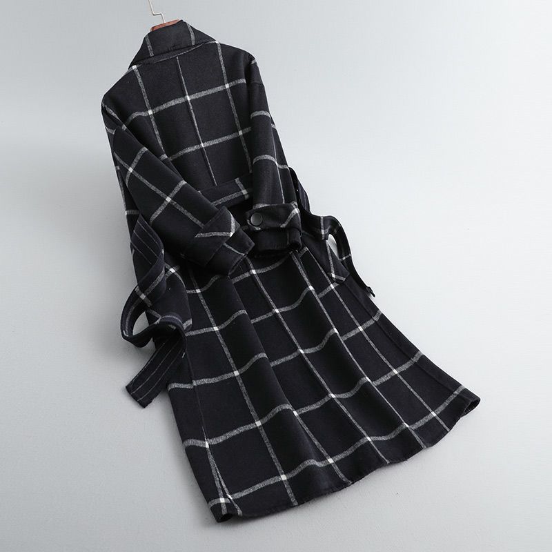 Carla - Cappotto di Lana a Quadri Classico