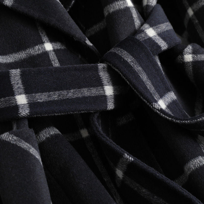 Carla - Cappotto di Lana a Quadri Classico