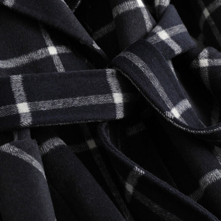 Carla - Cappotto di Lana a Quadri Classico
