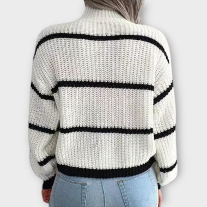 Chavala - Maglione a Collo Alto con Strisce