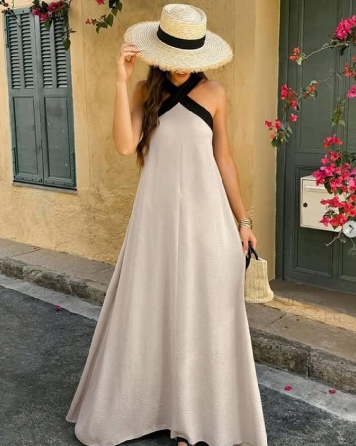 SIENNA | Abito Elegante con Schiena Scoperta e Collo Incrociato alla Moda
