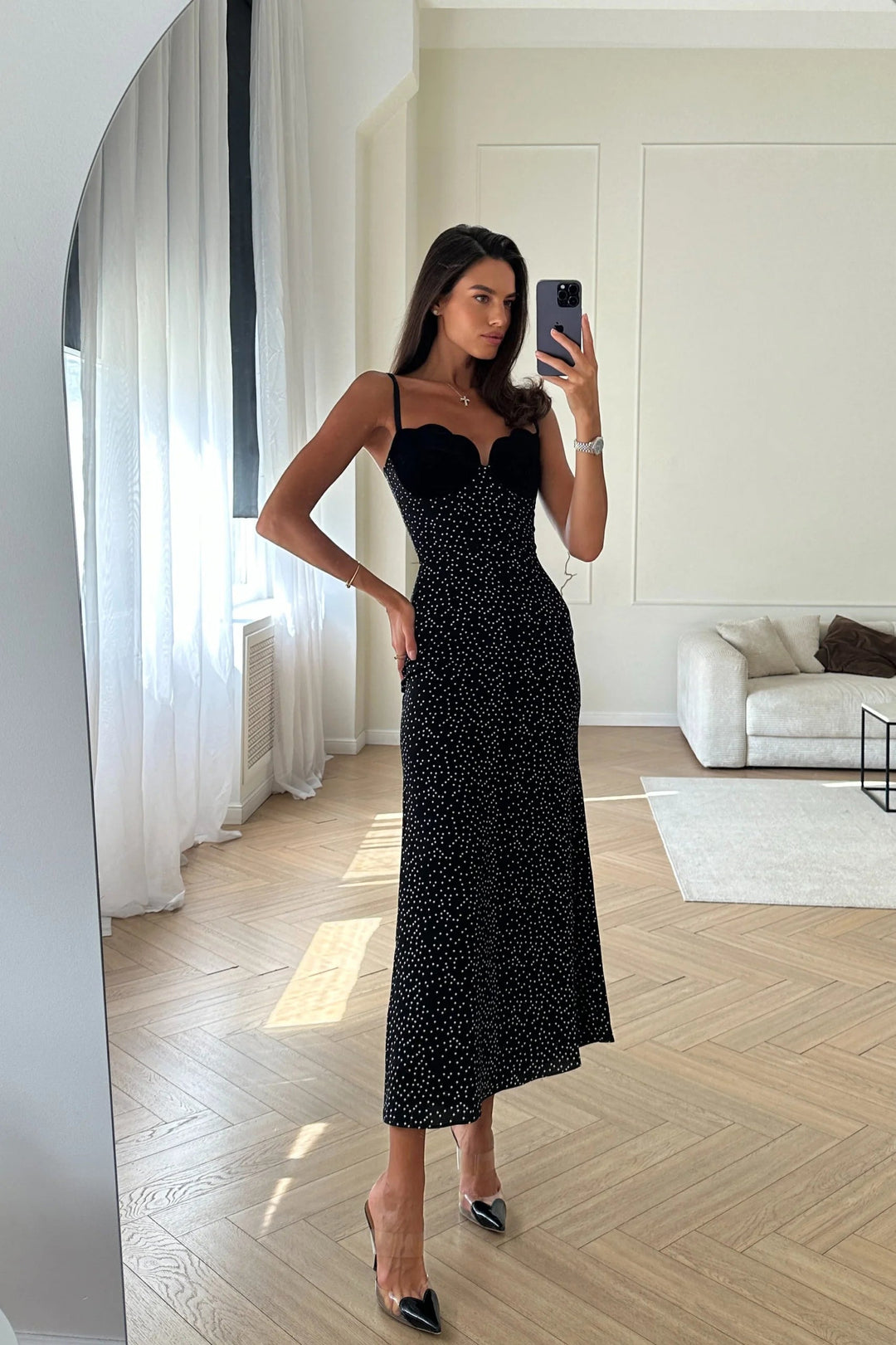Aria™ | Abito midi nero